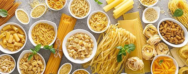 Foto pasta met koolhydraten