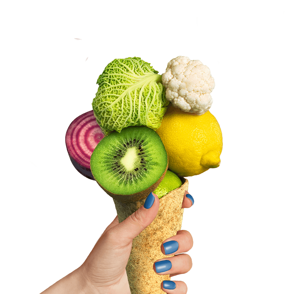 IJshoorn gevuld met groente en fruit