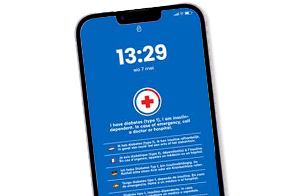 Lockscreen diabetes type 1 - voor in nood