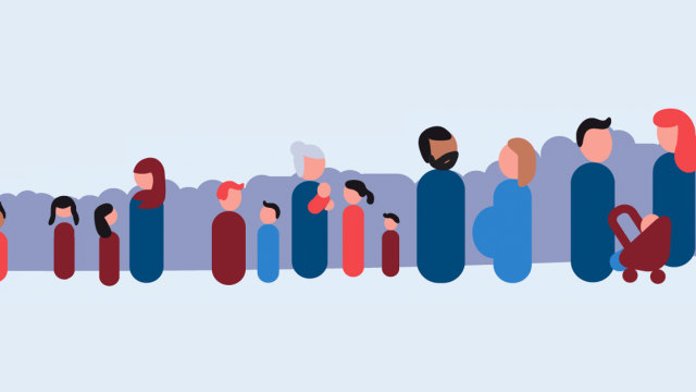 Cijfers: tekening van verschillende mensen met diabetes van jong tot oud