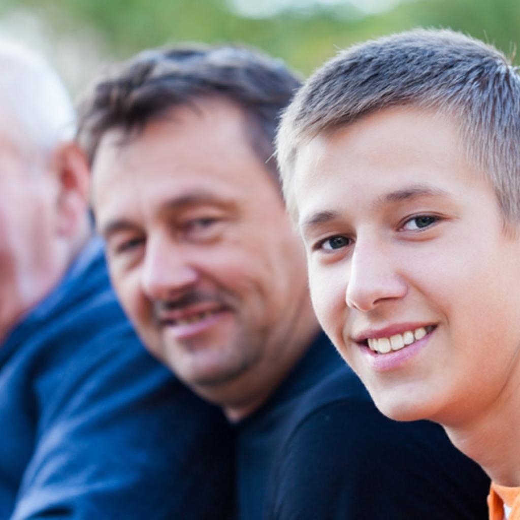 Foto: Grootvader, vader en zoon. Je kunt een erfelijke aanleg hebben voor diabetes.