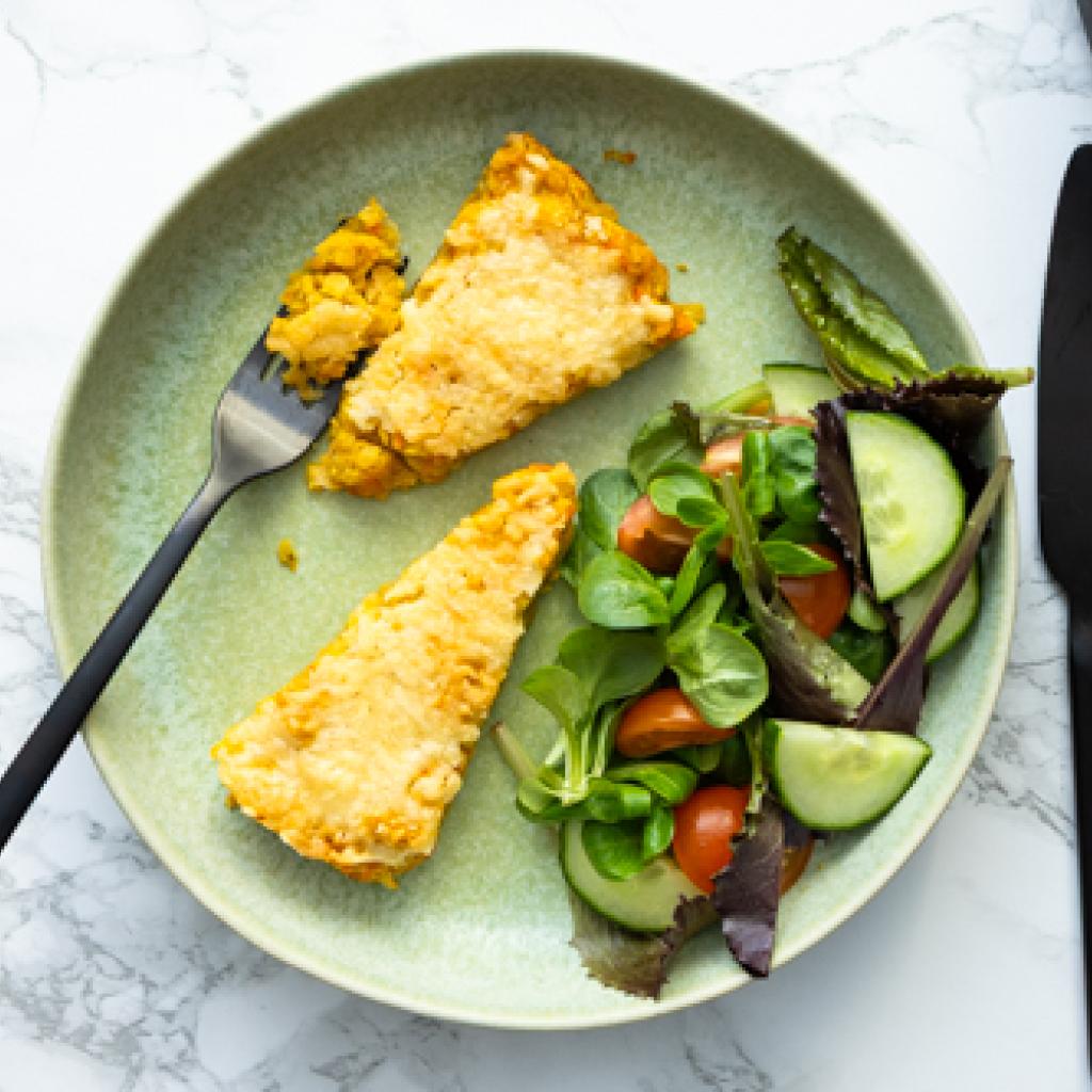 Linzentaart met wortel en kerrie