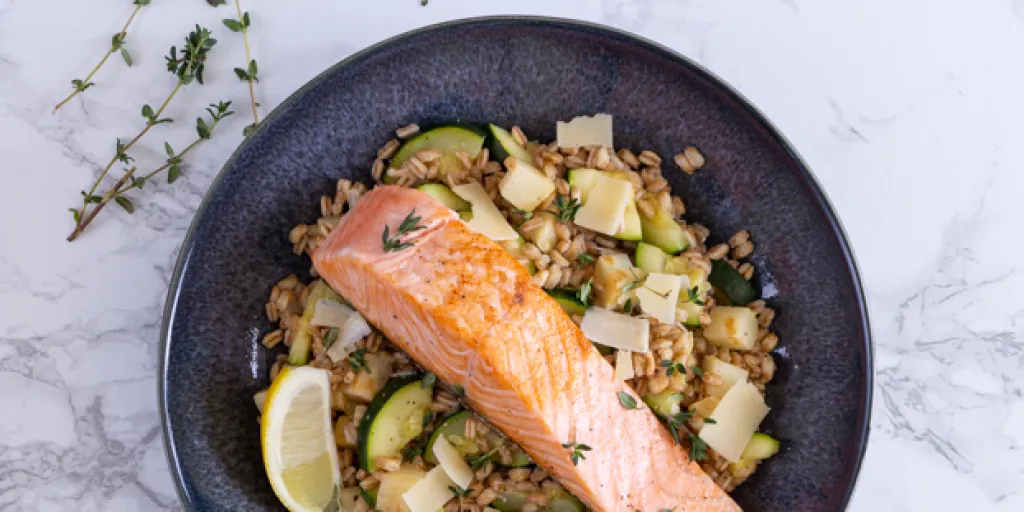 Speltrisotto met zalm