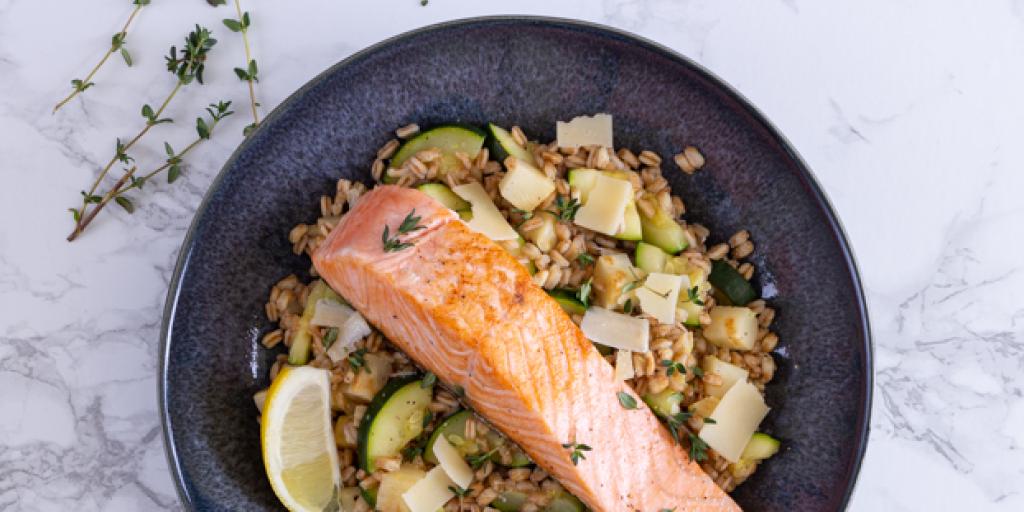 Speltrisotto met zalm