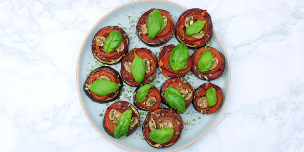 Aubergine pizzaatjes