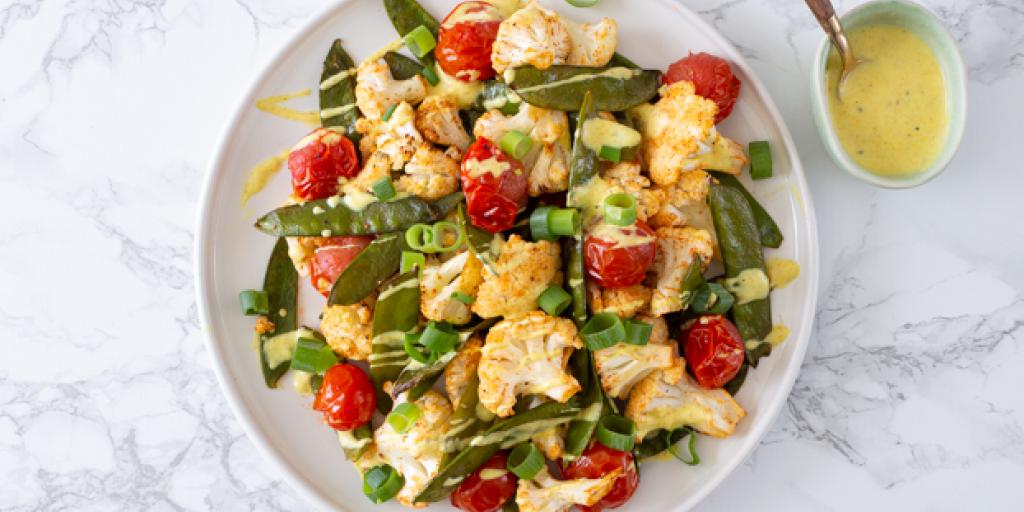 Geroosterde bloemkool met kerriesaus