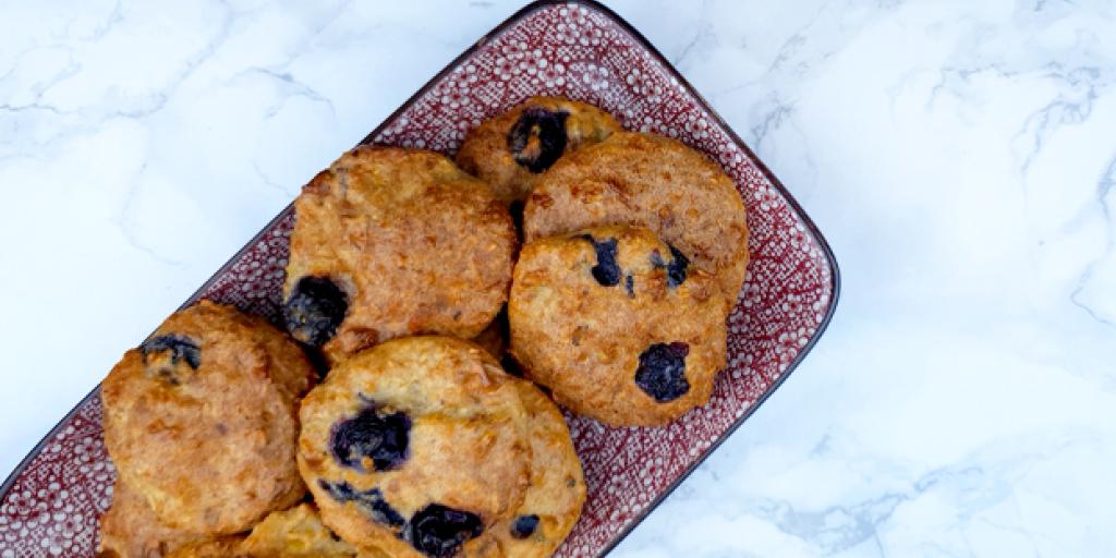 Havermoutkoekjes met blauwe bessen