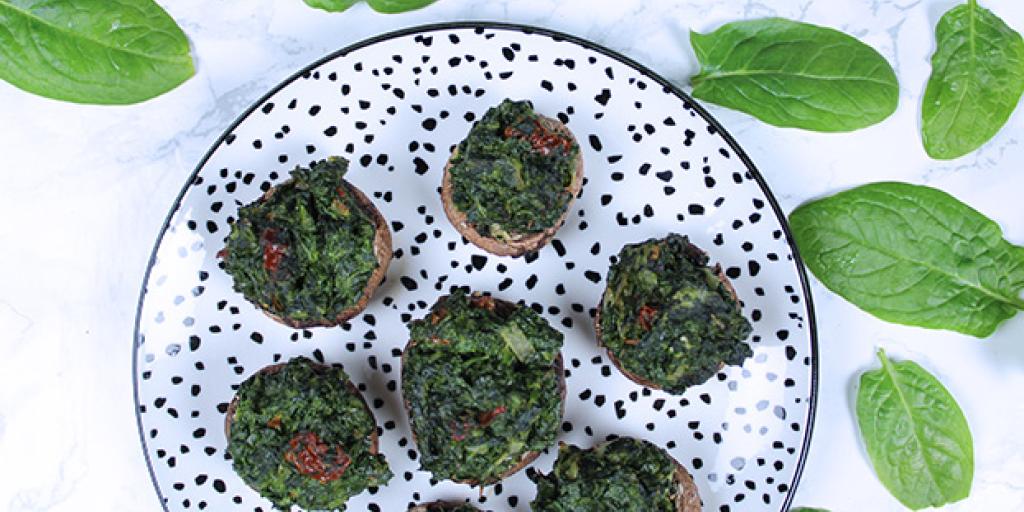 Champignons met spinazievulling