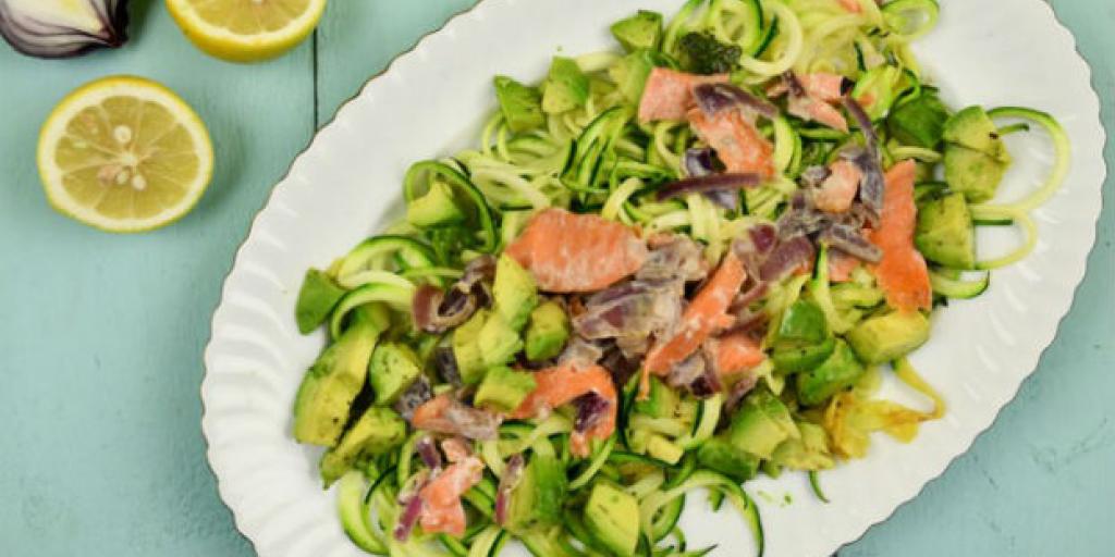 Courgetti met zalm-roomsaus