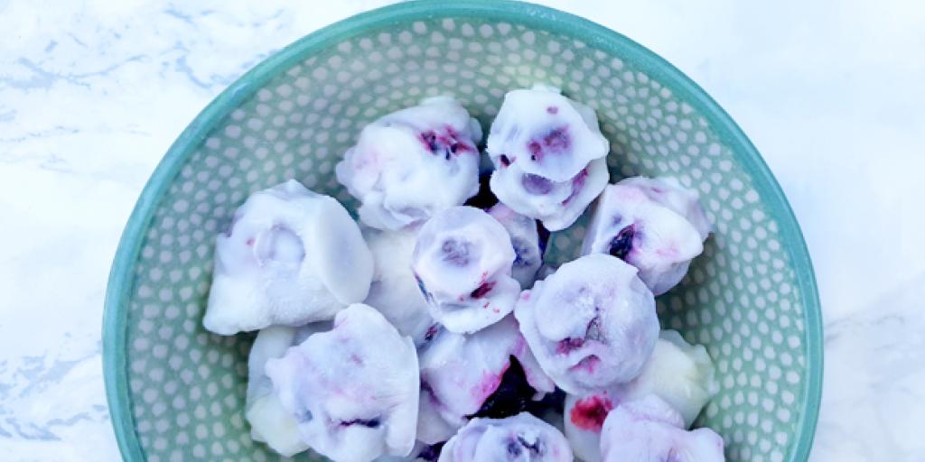 Frozen yoghurt blauwe bessen