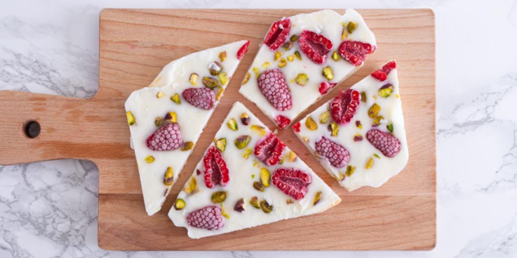 Frozenyoghurt-snack met framboos