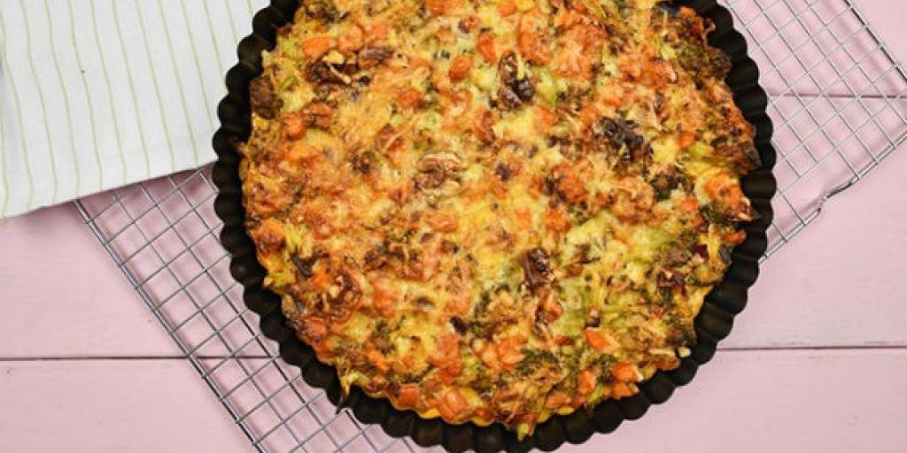 Groentefrittata met walnoten