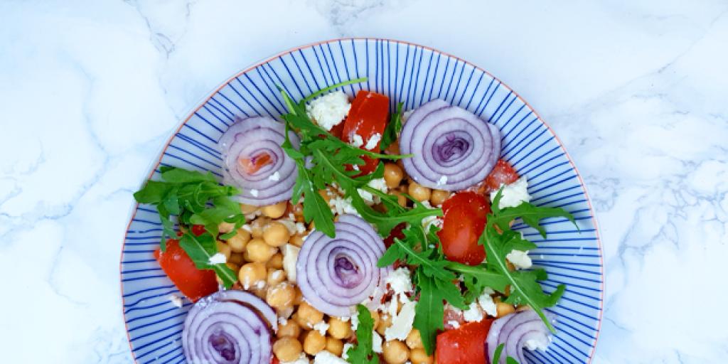 Kikkererwten-tomatensalade
