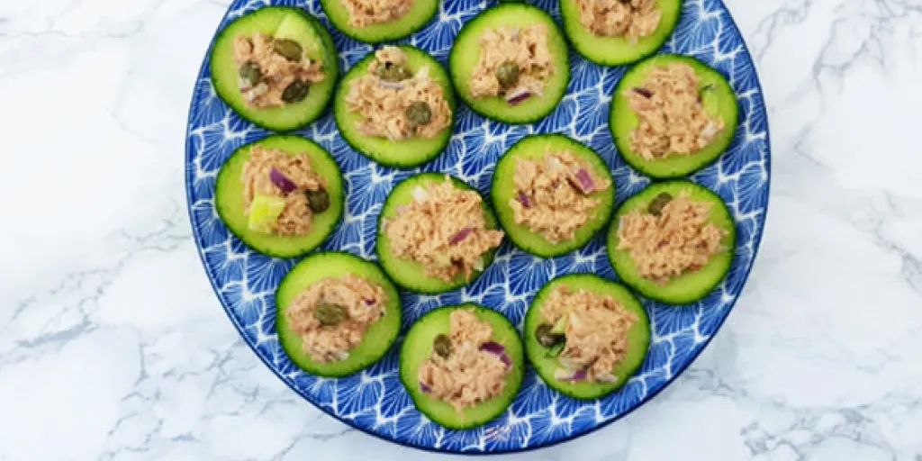Komkommer toastje met tonijnsalade