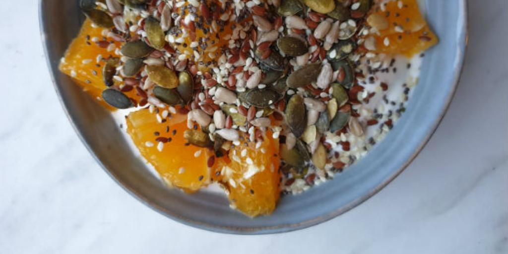 Kwark met zaden en pitten