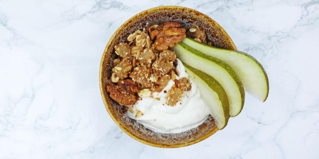 Kwark met perencrumble