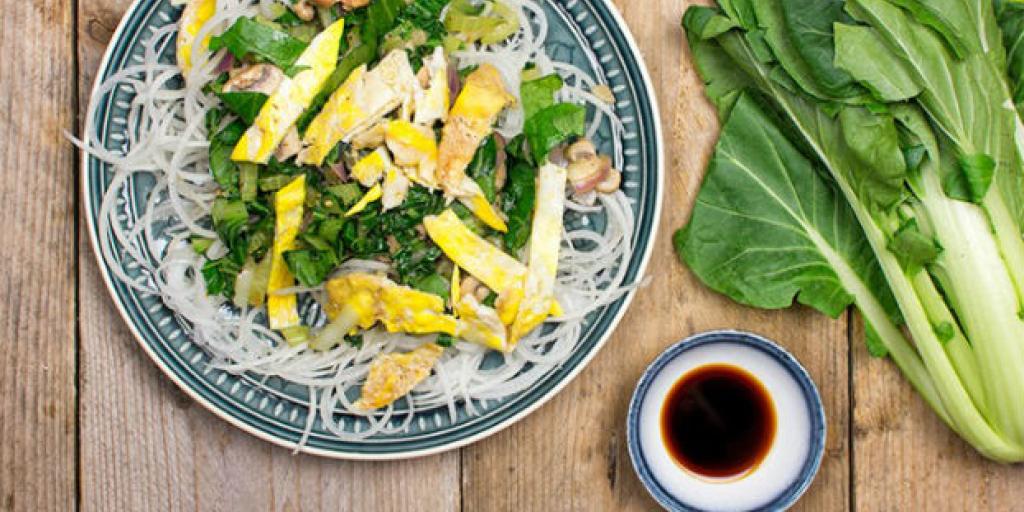 Rettichnoedels met paksoi