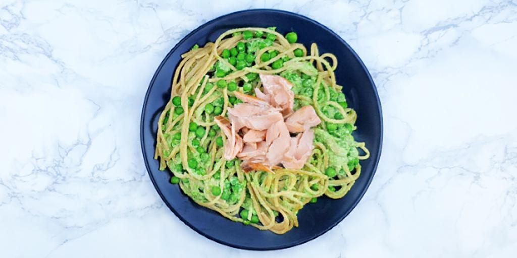 Romige spaghetti met zalm