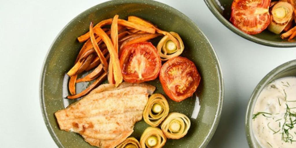 Scholfilet met gepofte tomaat