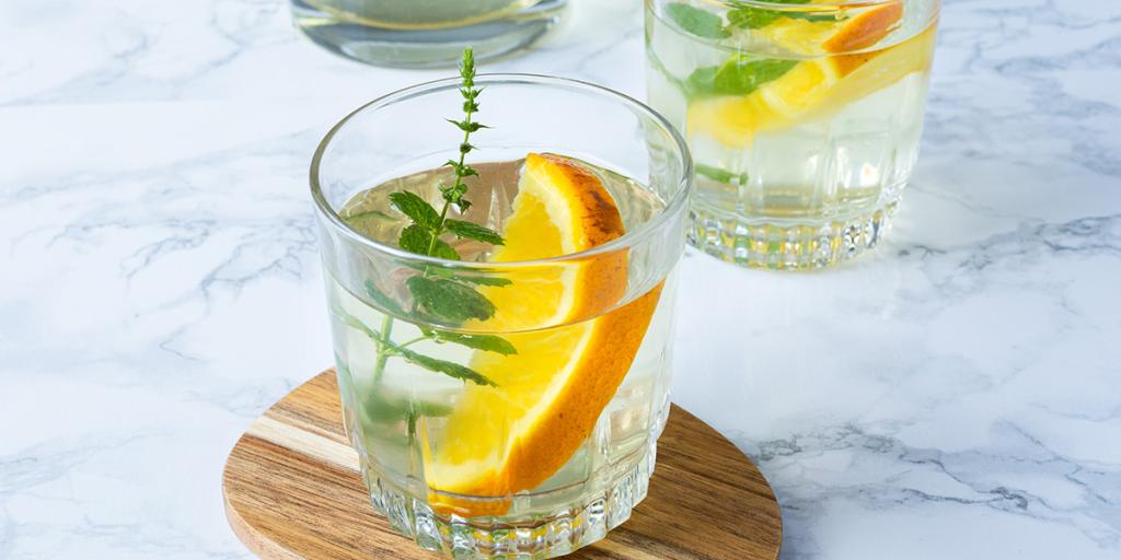 Icetea met een schijfje sinaasappel