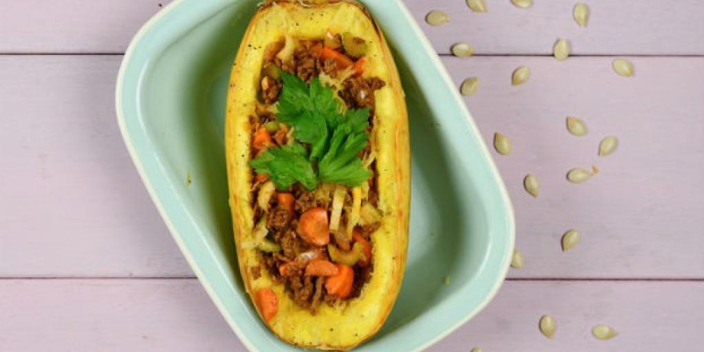Spaghetti pompoen met gehakt