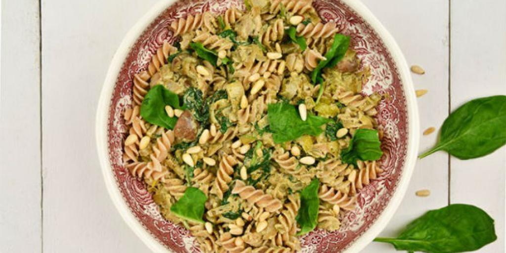 Pasta met spinaziepesto