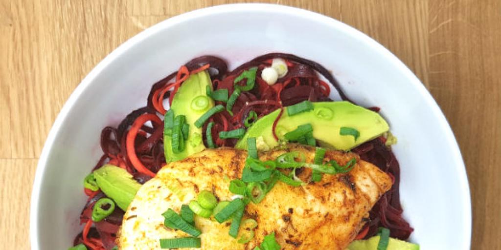 Spaghetti van rode biet en wortel