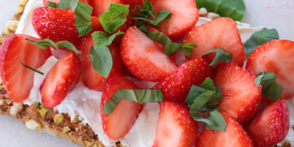 Cracker met aardbeien