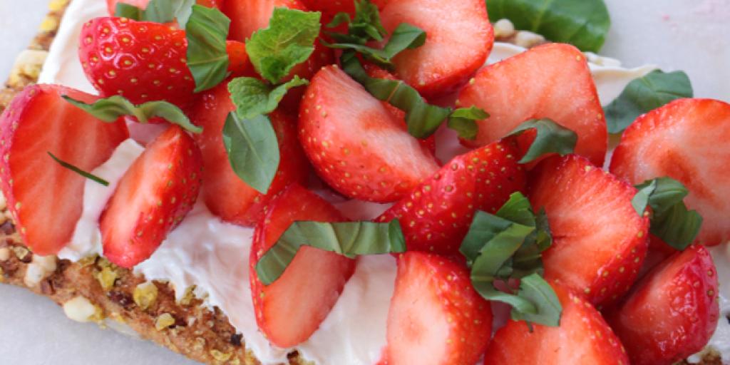 Cracker met aardbeien