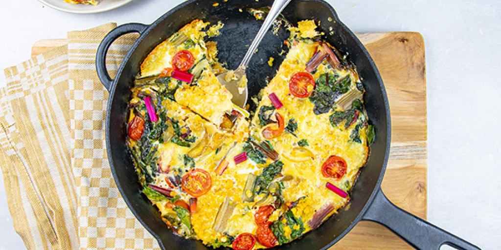 Frittata met snijbiet en tomaatjes