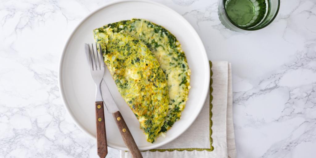 Omelet met spinazie en kaas
