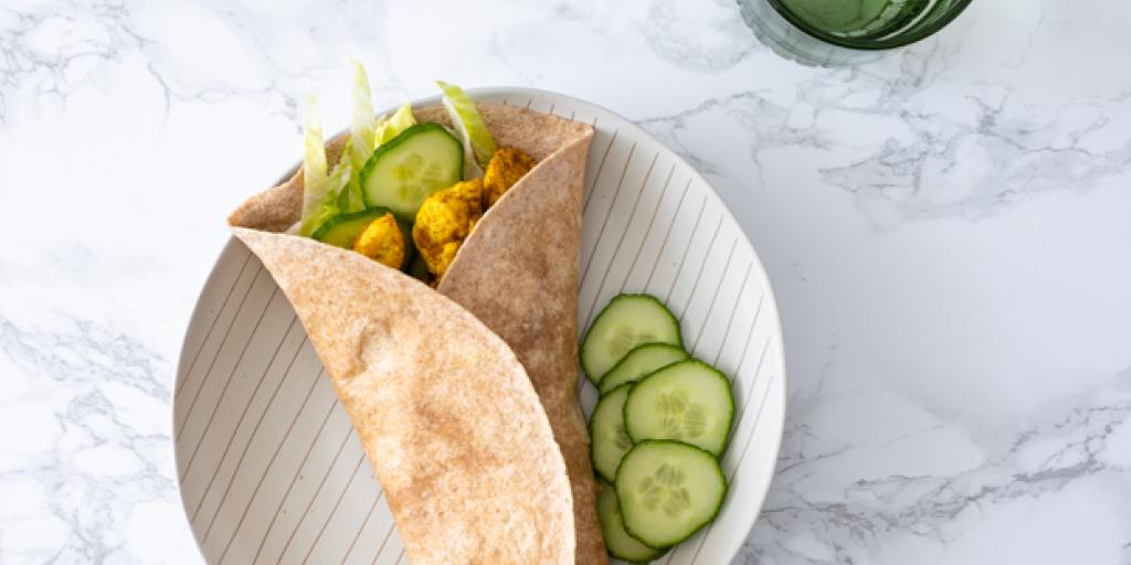 Wrap met kip en komkommer