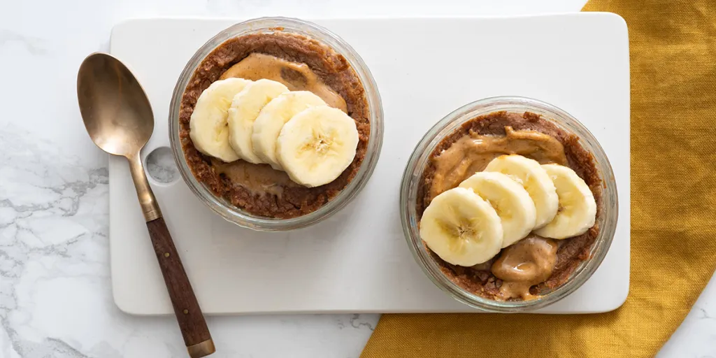 Blended baked oats met pindakaas