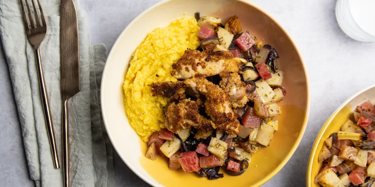 Polenta met kip