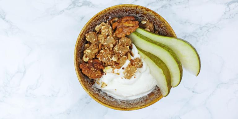 Kwark met perencrumble