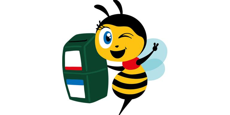 Bink de bij - bijtje met collectebus