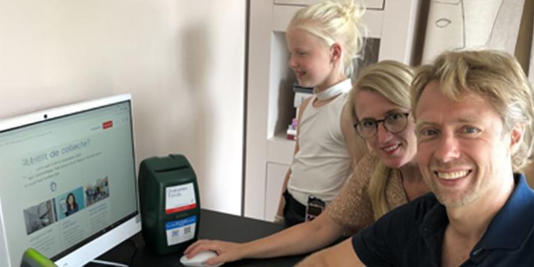Tom Maaskant en zijn gezin collecteren ook digitaal
