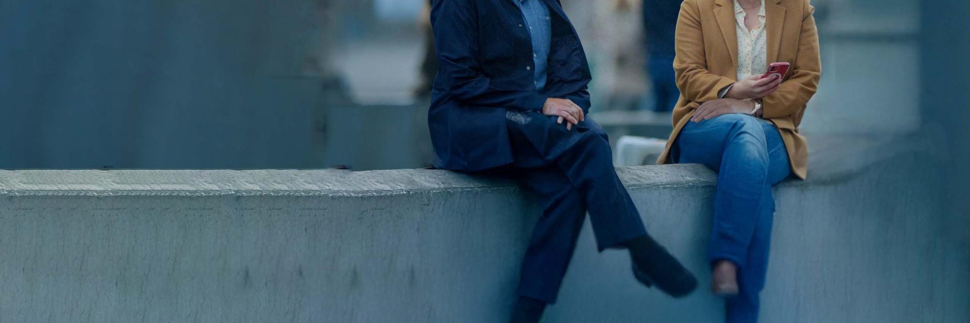 'Meneer diabetes' spreekt vrouw aan op een bankje