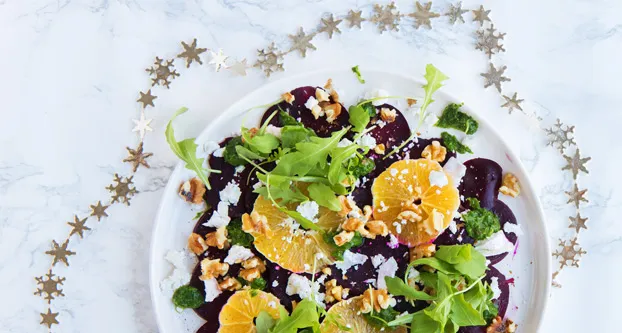 Bietcarpaccio met rucolapesto