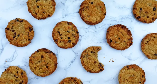 Haverkoekjes met peer en chocolade