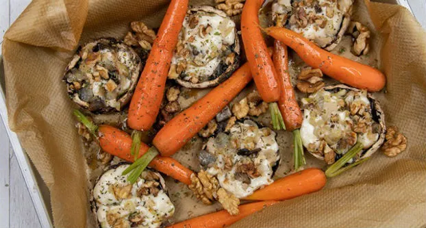 Portabella met geitenkaas
