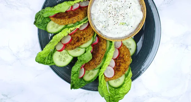 Slabakjes met een vegetarische burger