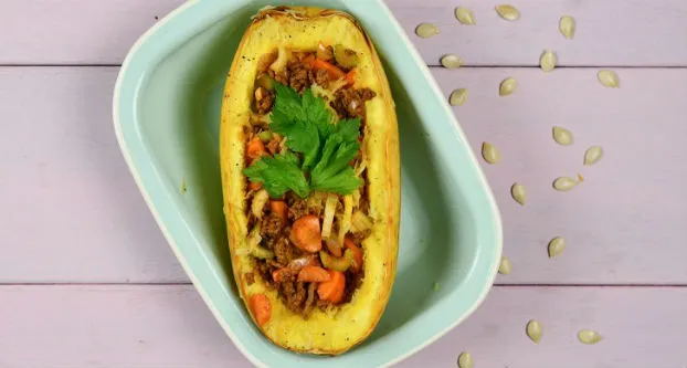 Spaghetti pompoen met gehakt