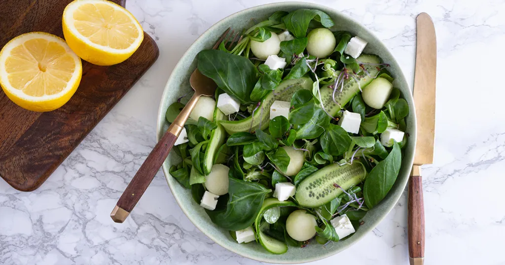 Zomerse salade met meloen