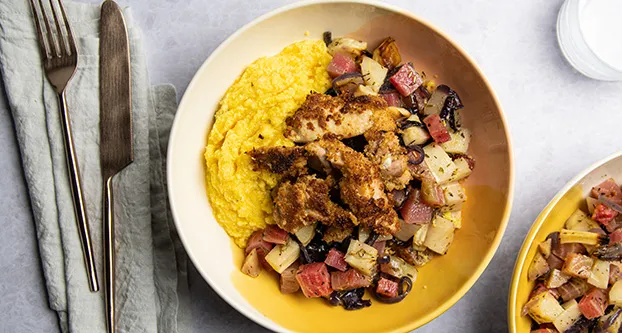Polenta met kip