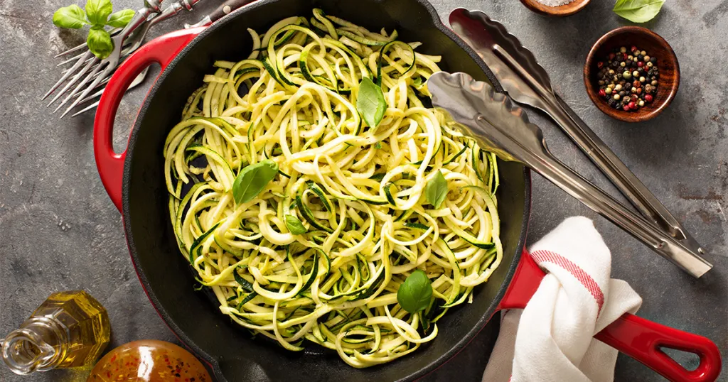 Foto: koolhydraatarme pasta - courgettini