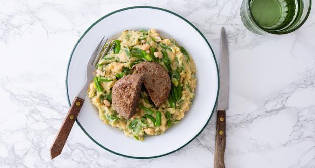 Bloemkoolpuree met snijbonen