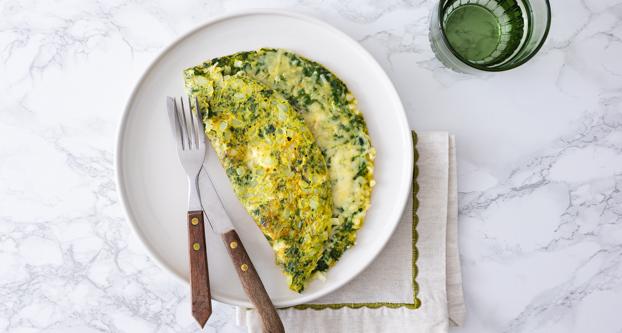 Omelet met spinazie en kaas