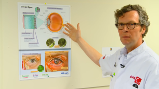 Still uit video Goed blijven zien bij diabetes met Prof. dr. Reinier Schlingemann van het AMC in beeld