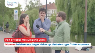 Mannen hebben een hoger risico op diabetes type 2 dan vrouwen? vraagt Diederik Jekel aan voorbijgangers